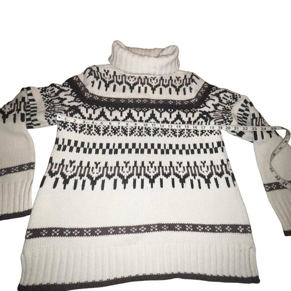 Madewell Iceblock Fair Isle Sweater Merino Wool Cream Brown LG - Picture 11 of 14
